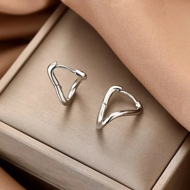 925 Sterling Silver Twisted Elegant Hoop Earrings