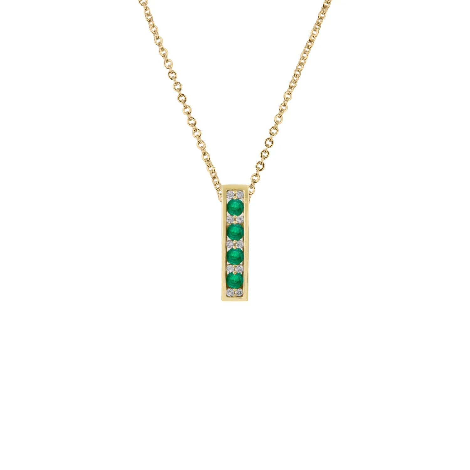 9K Yellow Gold Emerald and Diamond Pendant - 20717308