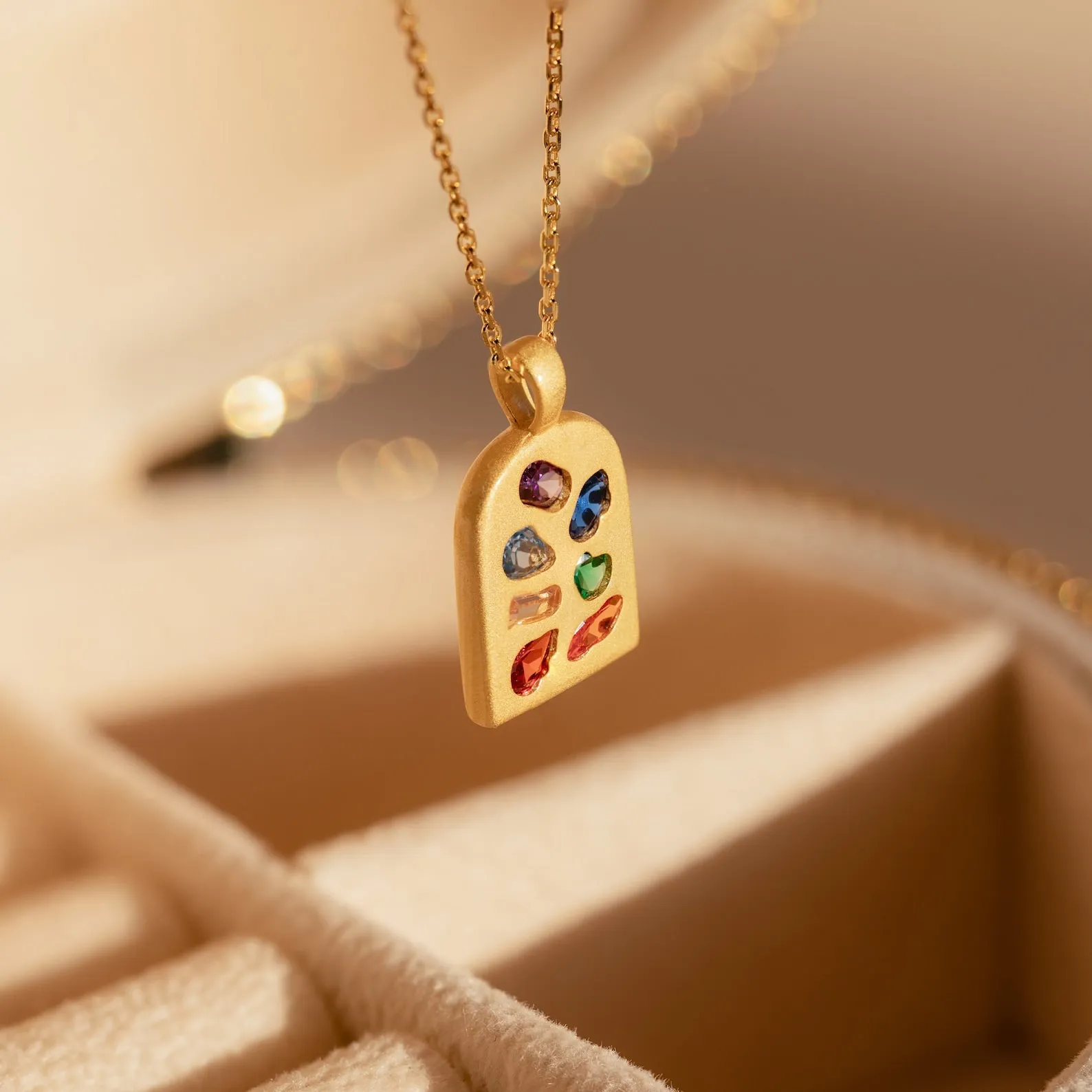 Abstract Art Deco Pendant Necklace