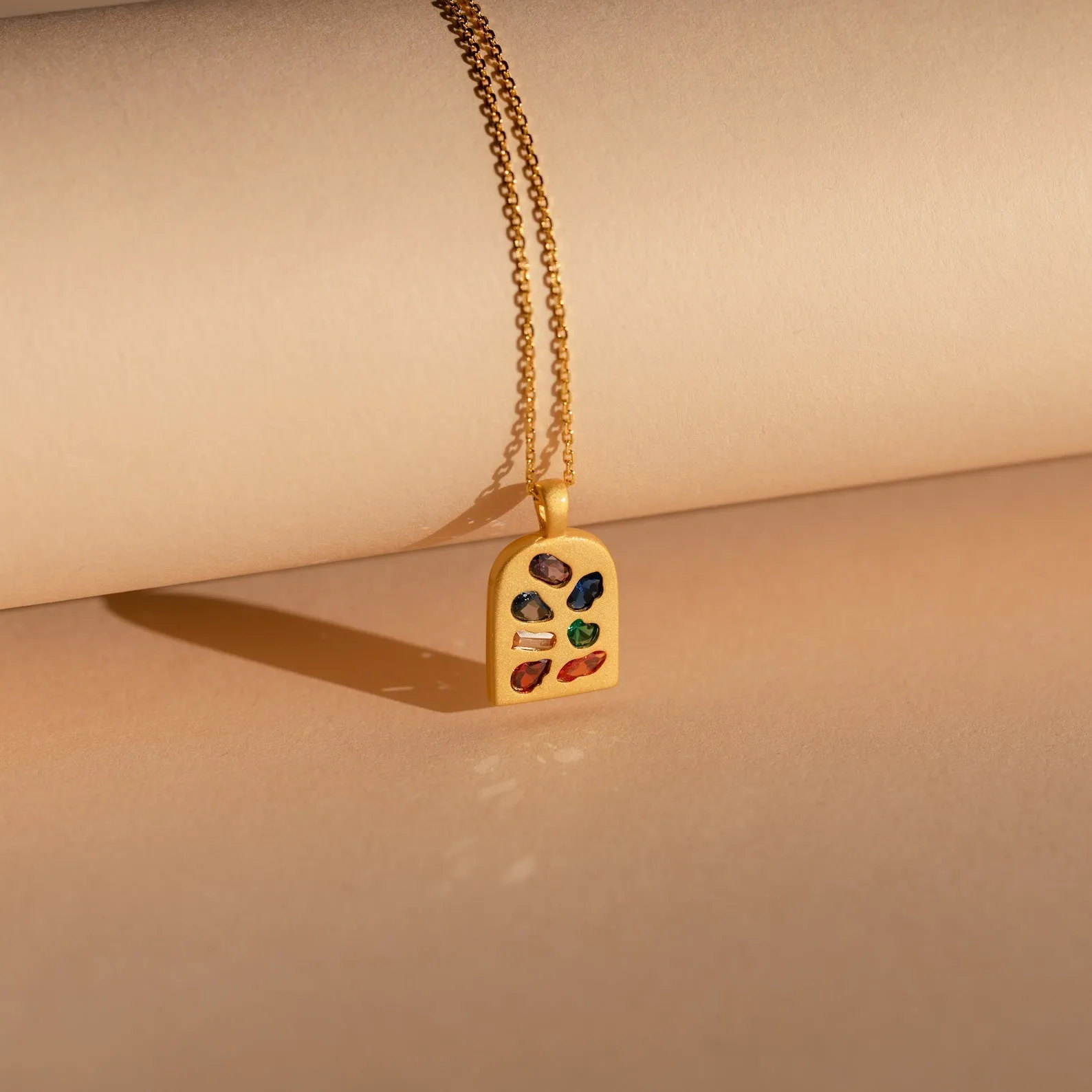 Abstract Art Deco Pendant Necklace