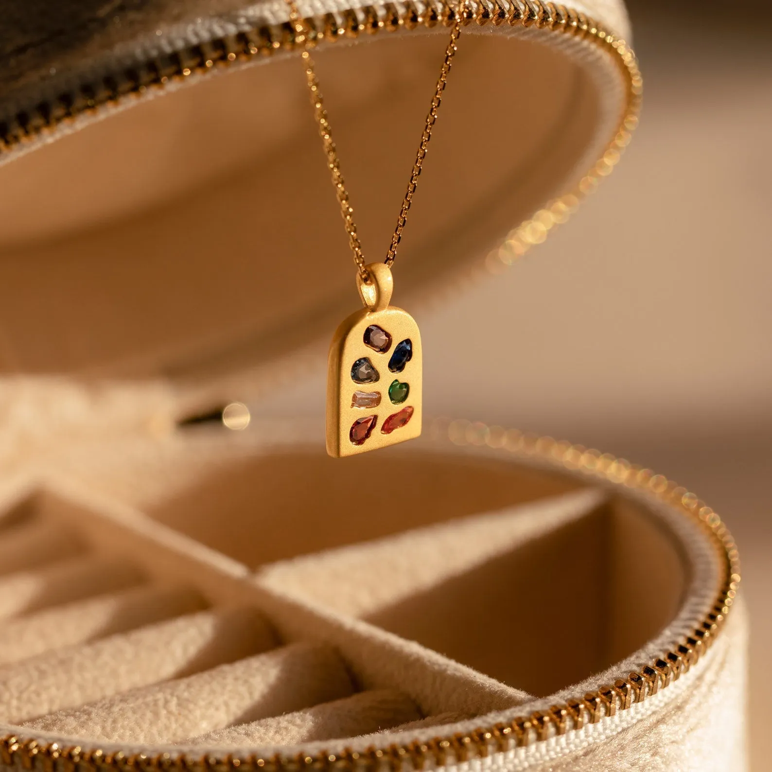 Abstract Art Deco Pendant Necklace