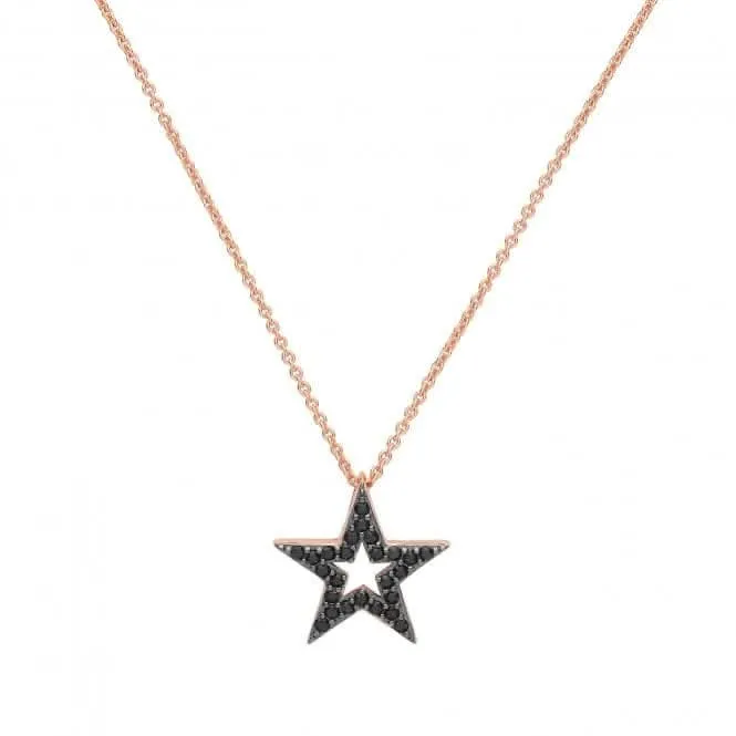 Acotis Silver Necklace Rose Gold Plated Zirconia Star G3370R