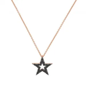 Acotis Silver Necklace Rose Gold Plated Zirconia Star G3370R