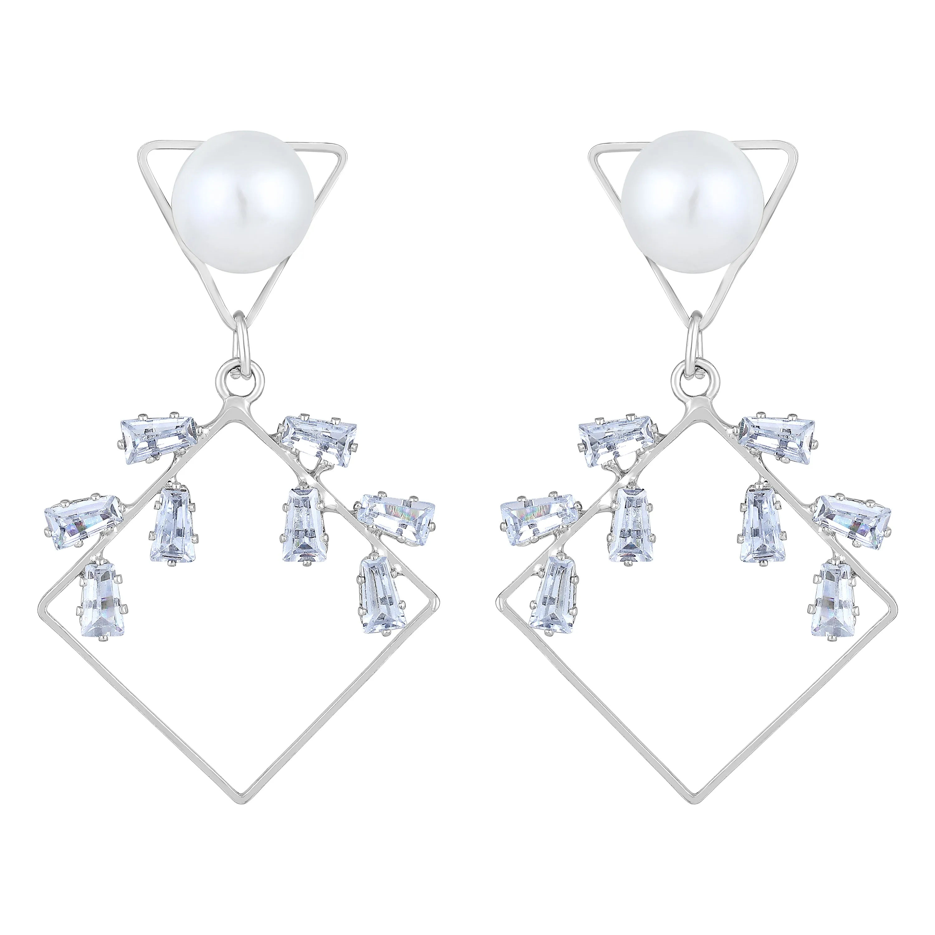 AD Stone & Artificial Pearl Dangler Earring