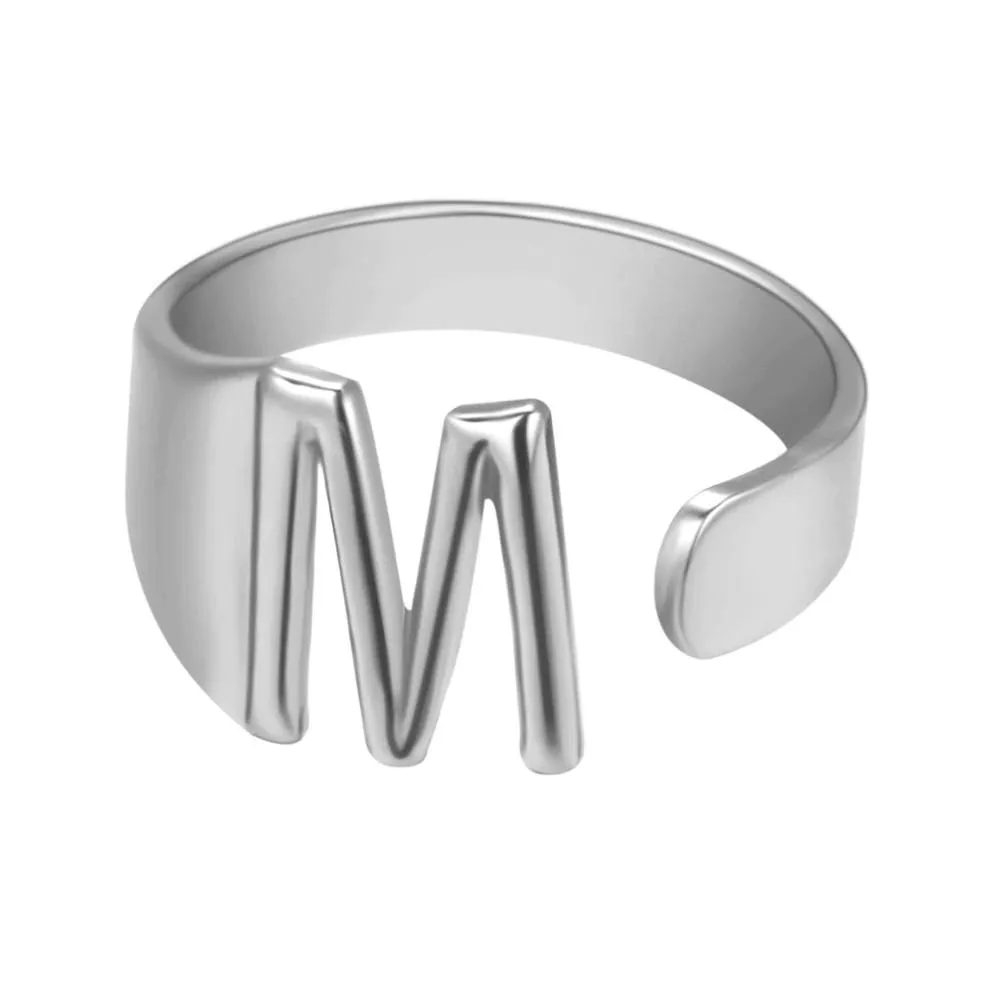 Adjustable Personalized A-Z Initial Letter Rings