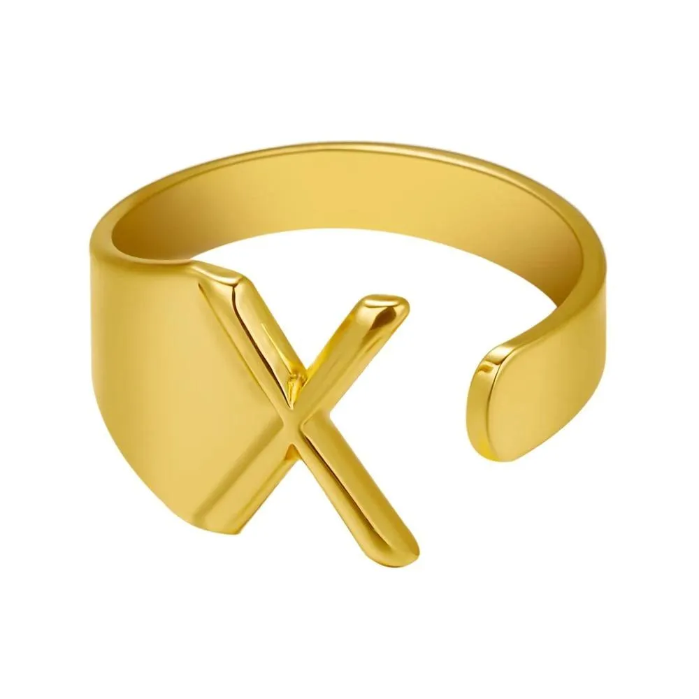 Adjustable Personalized A-Z Initial Letter Rings