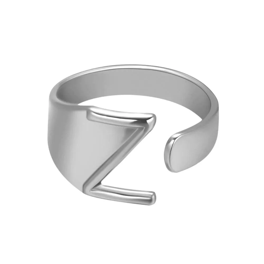 Adjustable Personalized A-Z Initial Letter Rings