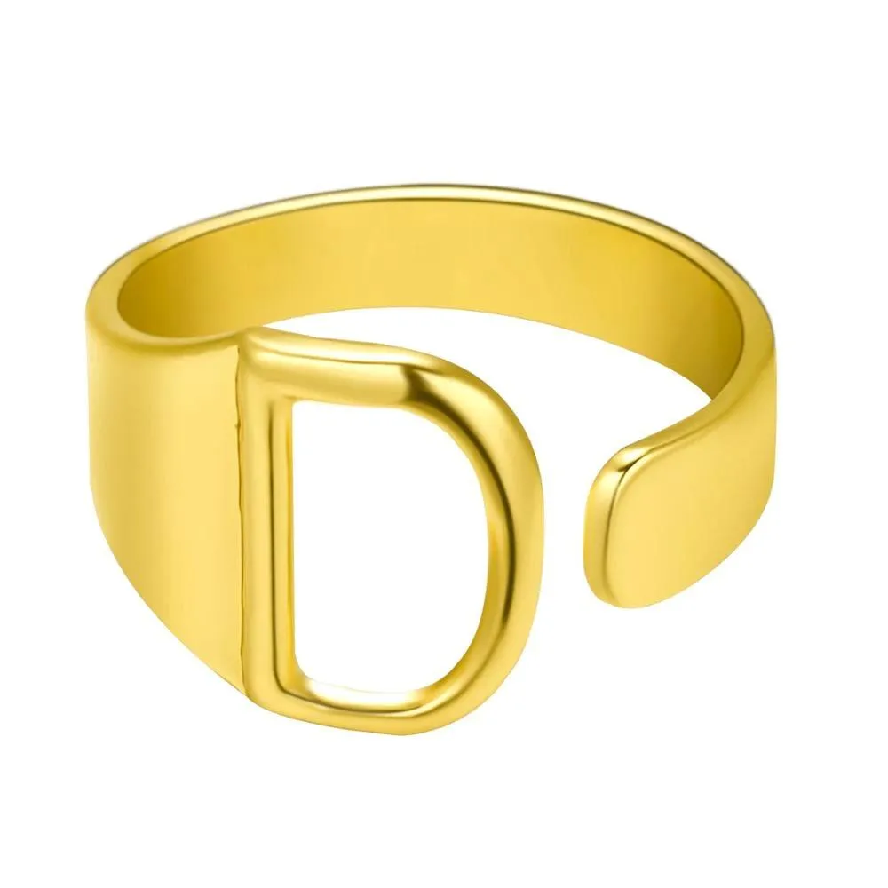 Adjustable Personalized A-Z Initial Letter Rings