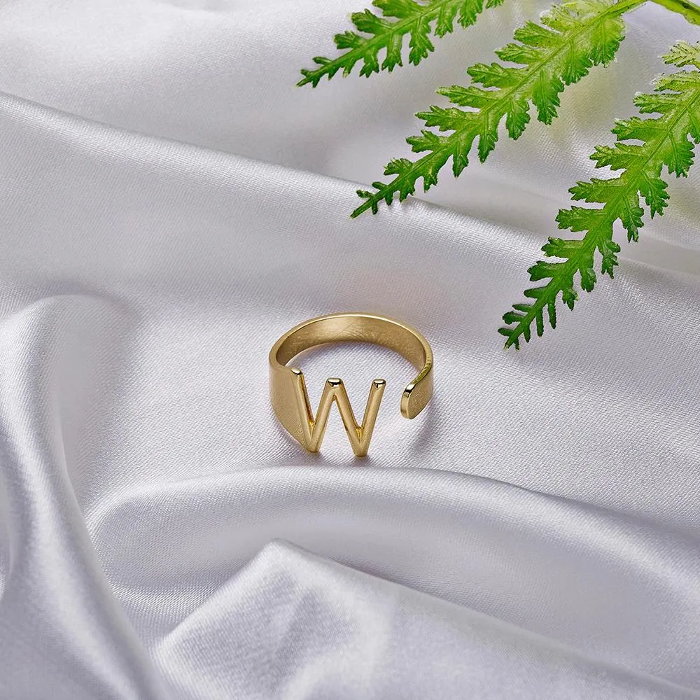 Adjustable Personalized A-Z Initial Letter Rings