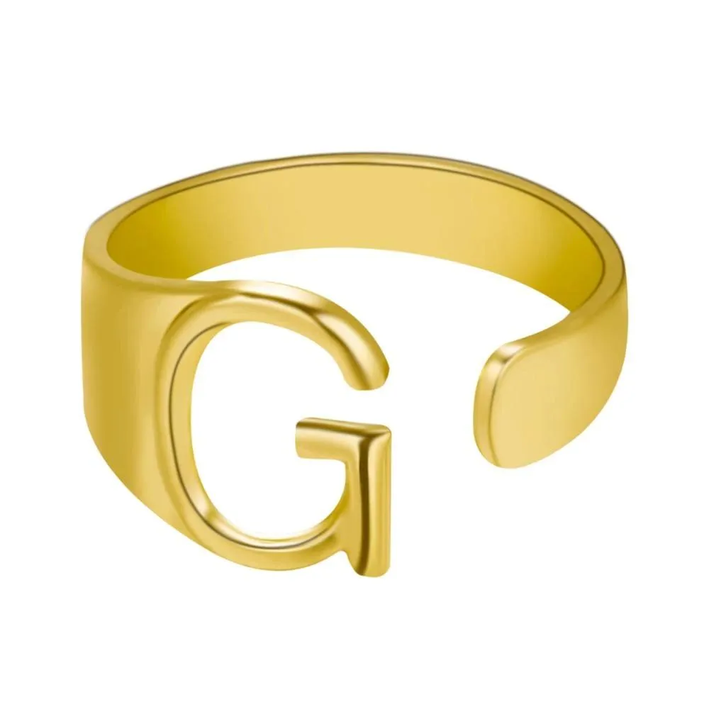 Adjustable Personalized A-Z Initial Letter Rings