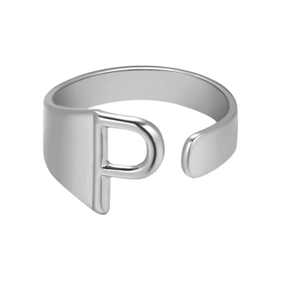 Adjustable Personalized A-Z Initial Letter Rings