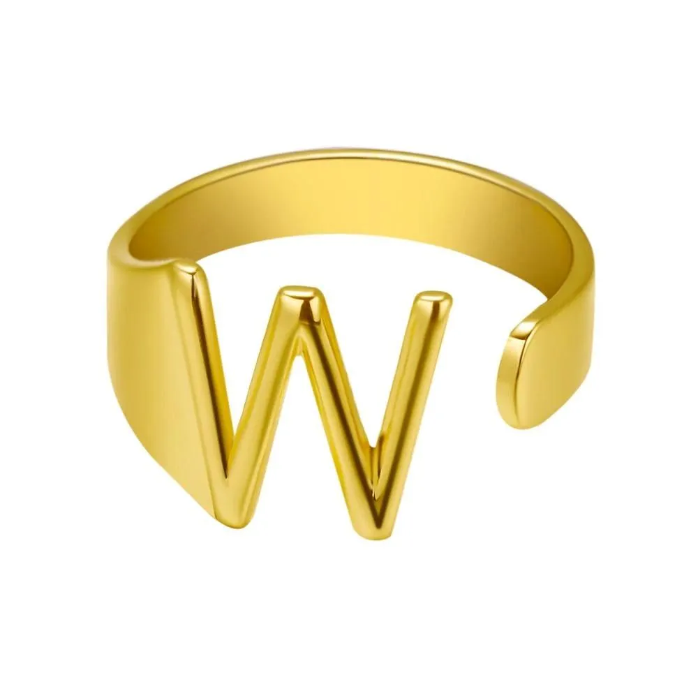 Adjustable Personalized A-Z Initial Letter Rings