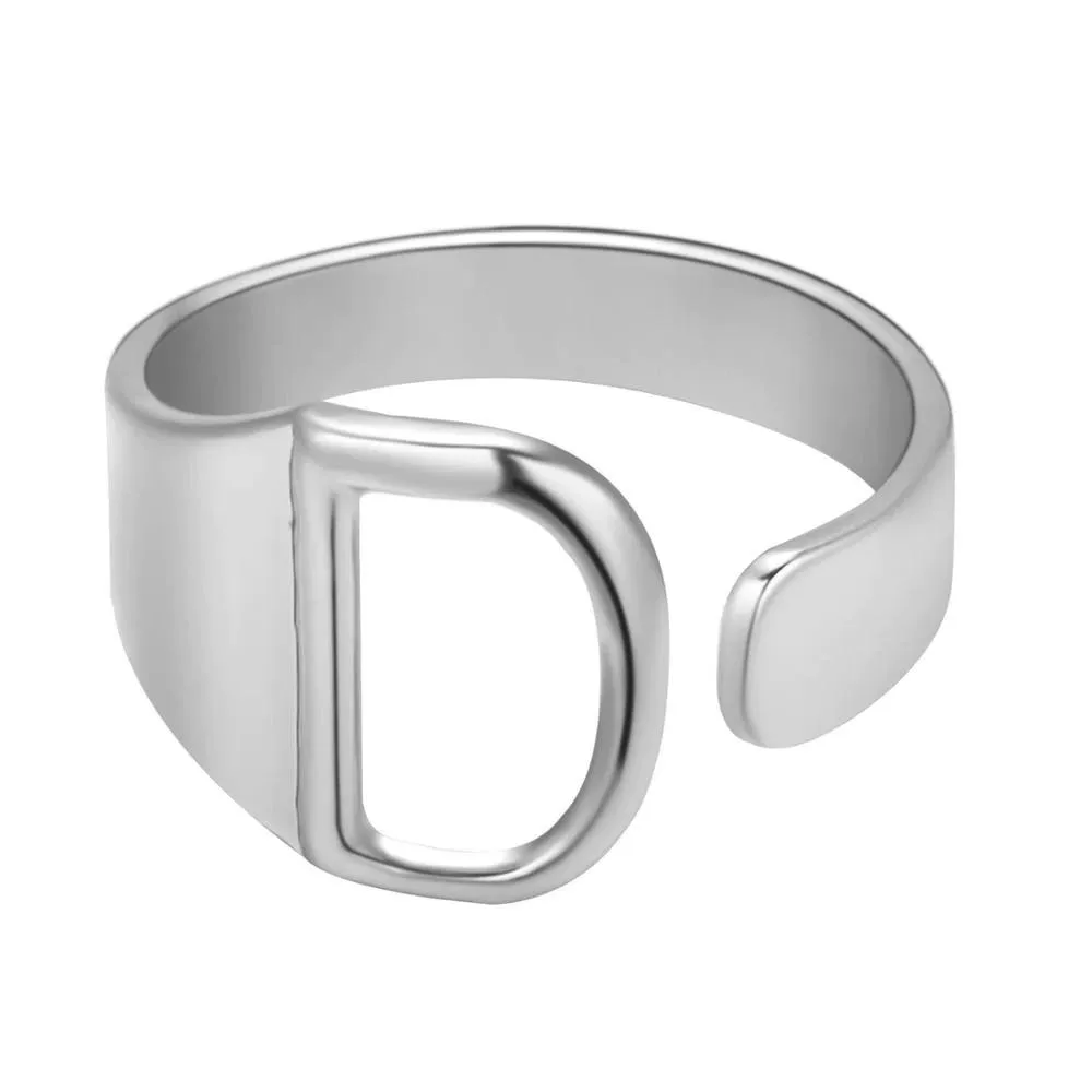 Adjustable Personalized A-Z Initial Letter Rings