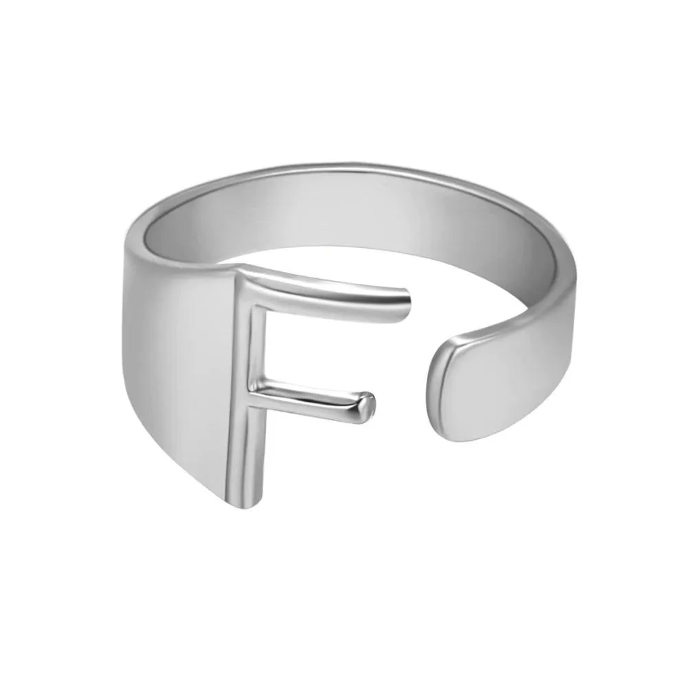 Adjustable Personalized A-Z Initial Letter Rings