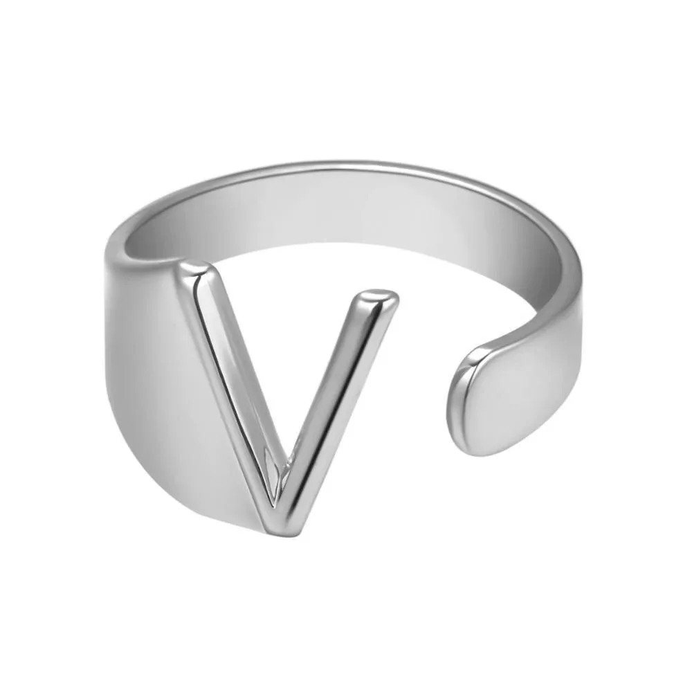 Adjustable Personalized A-Z Initial Letter Rings