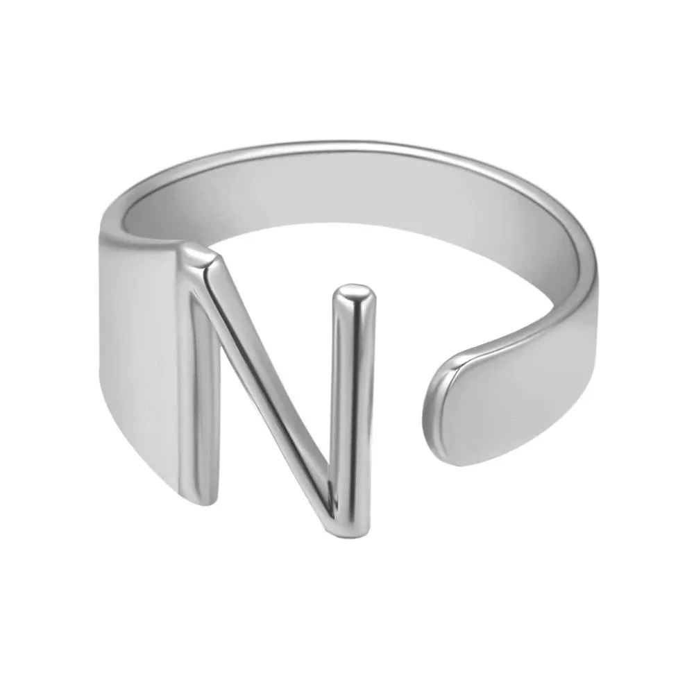 Adjustable Personalized A-Z Initial Letter Rings