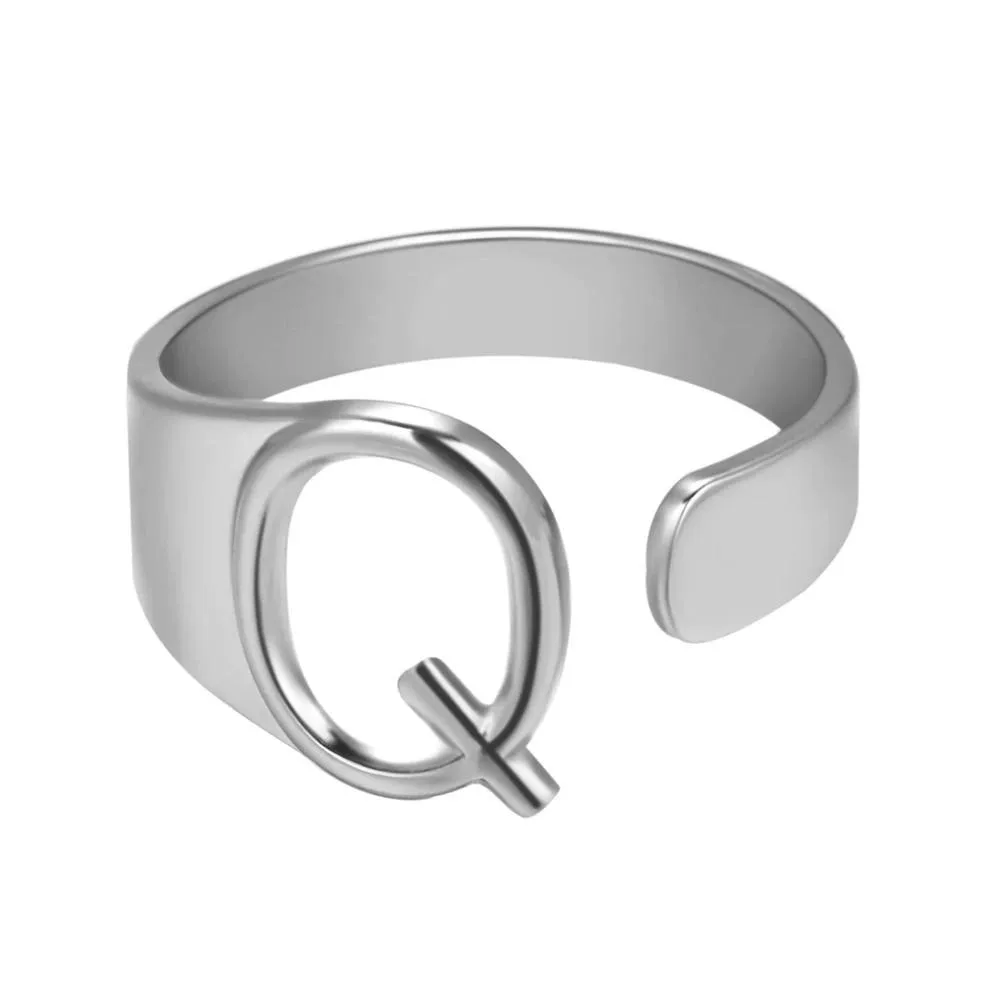 Adjustable Personalized A-Z Initial Letter Rings