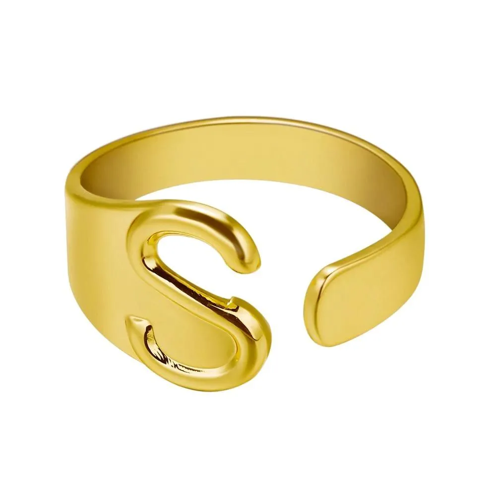 Adjustable Personalized A-Z Initial Letter Rings