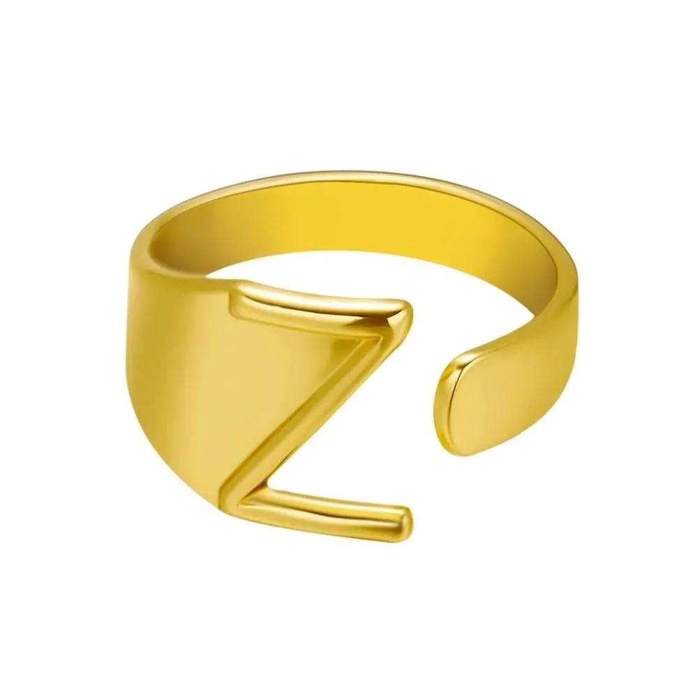 Adjustable Personalized A-Z Initial Letter Rings