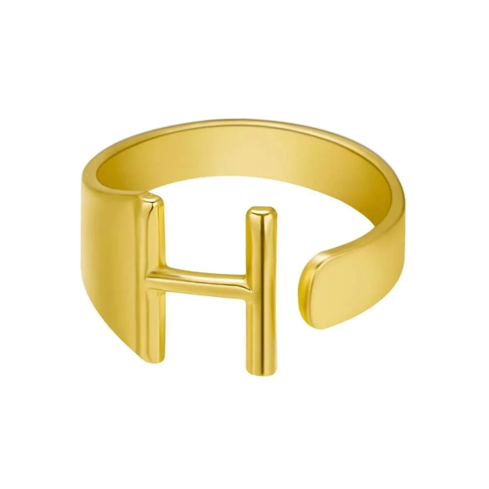 Adjustable Personalized A-Z Initial Letter Rings
