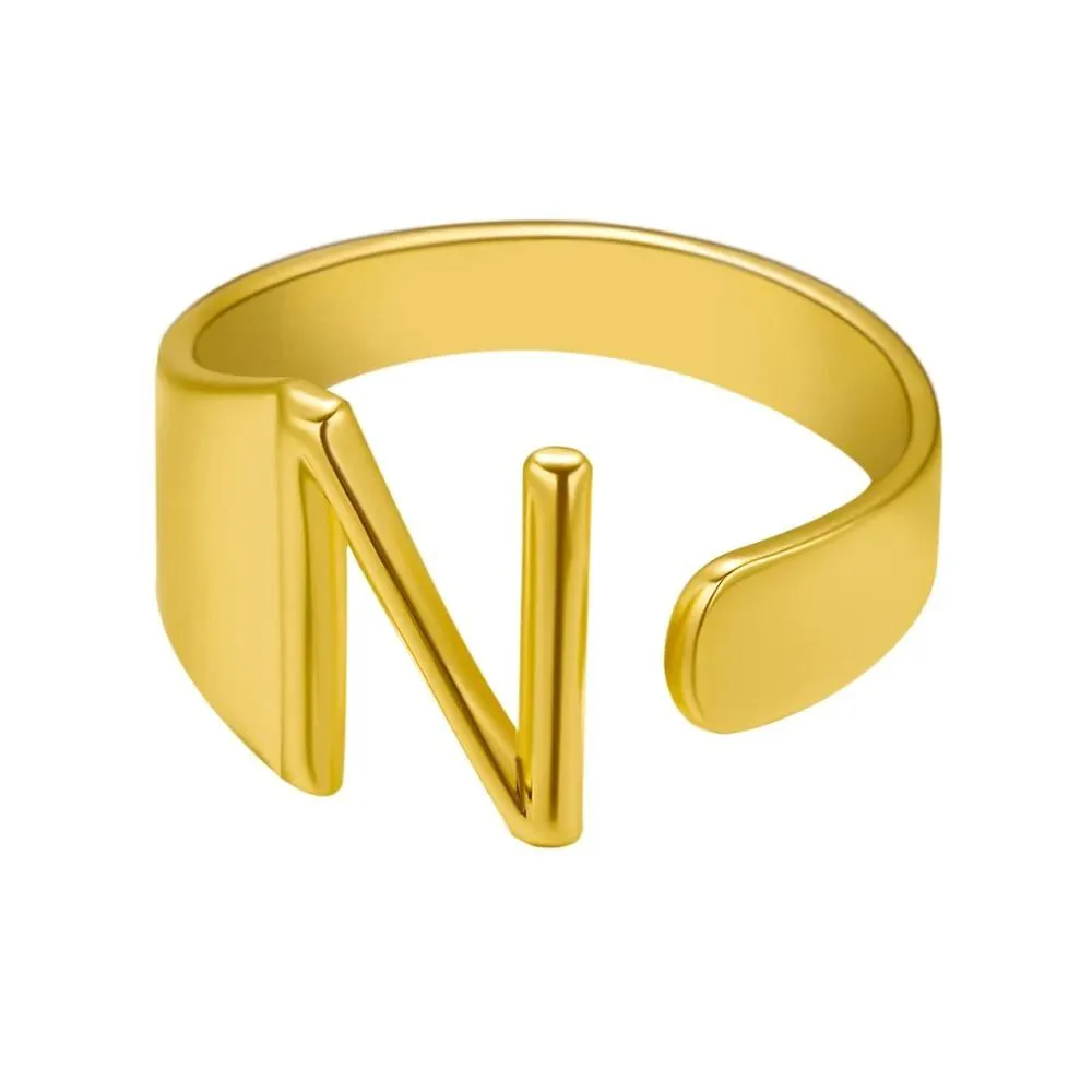 Adjustable Personalized A-Z Initial Letter Rings