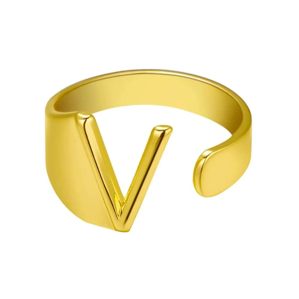 Adjustable Personalized A-Z Initial Letter Rings