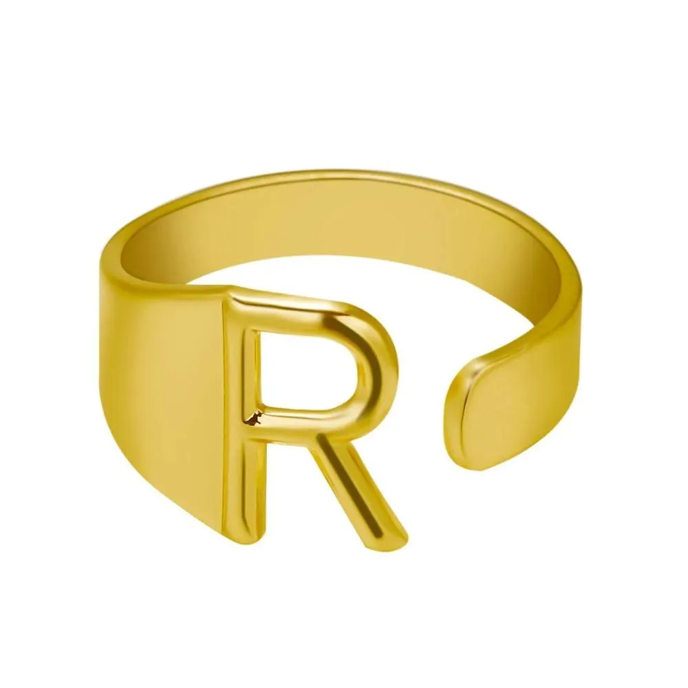 Adjustable Personalized A-Z Initial Letter Rings
