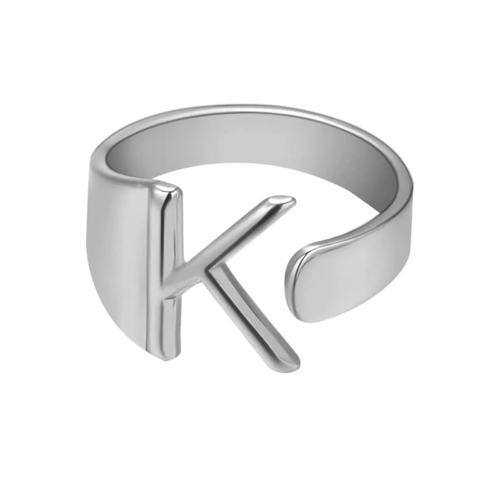Adjustable Personalized A-Z Initial Letter Rings