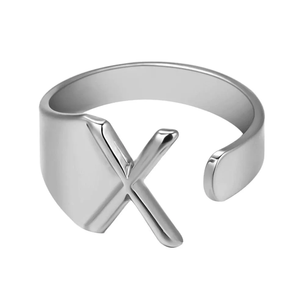 Adjustable Personalized A-Z Initial Letter Rings