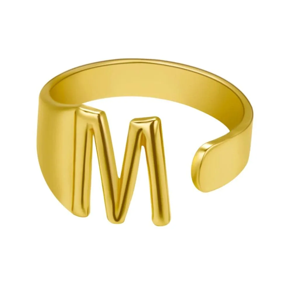 Adjustable Personalized A-Z Initial Letter Rings
