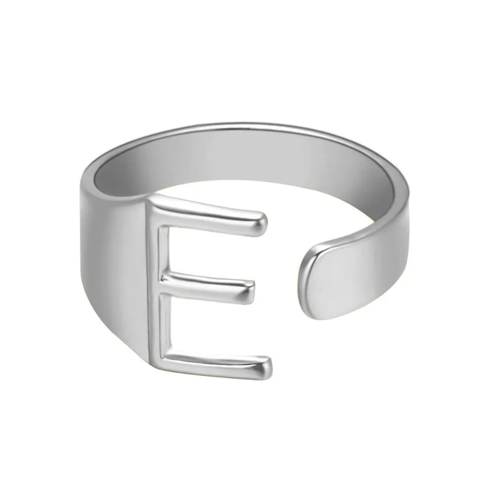 Adjustable Personalized A-Z Initial Letter Rings