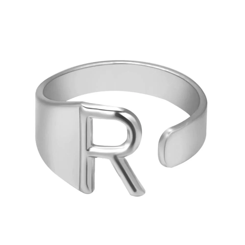 Adjustable Personalized A-Z Initial Letter Rings