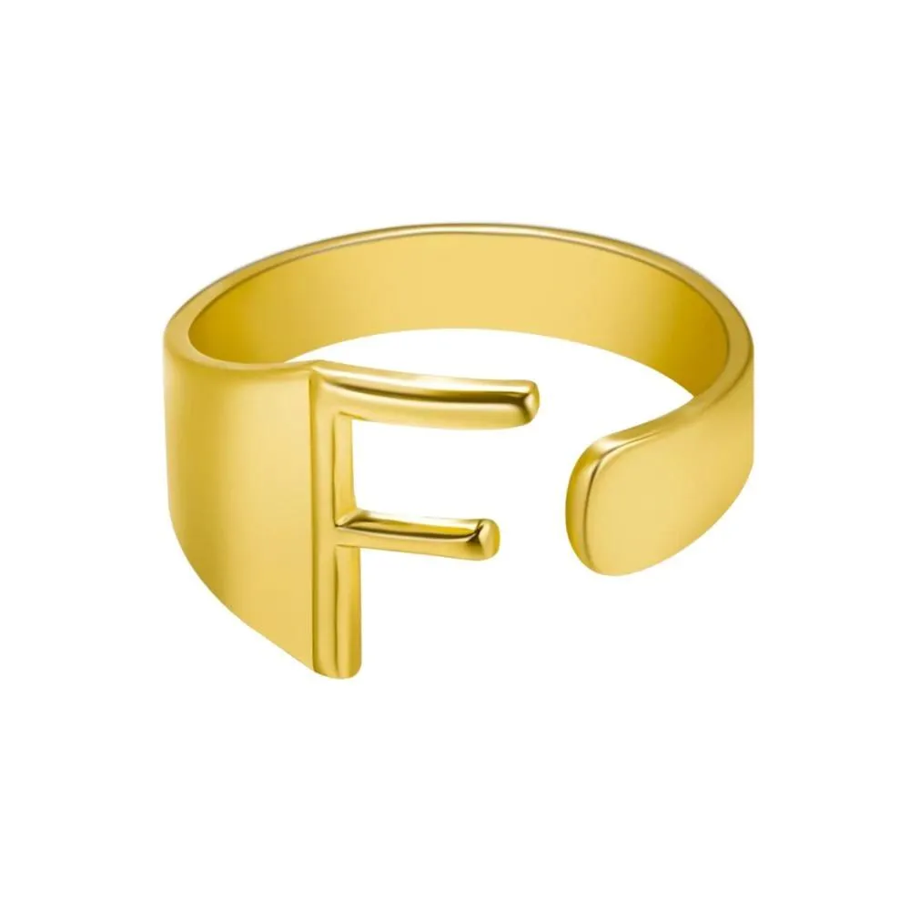 Adjustable Personalized A-Z Initial Letter Rings