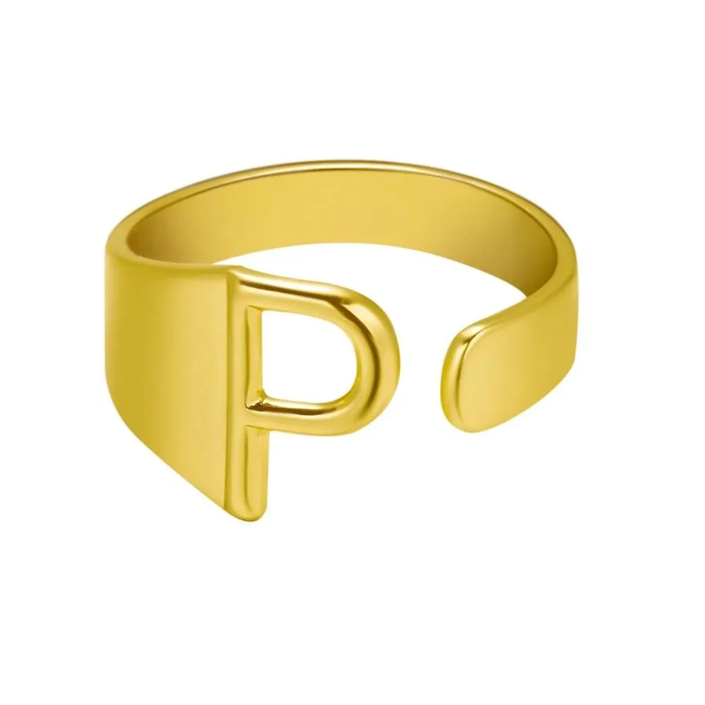 Adjustable Personalized A-Z Initial Letter Rings
