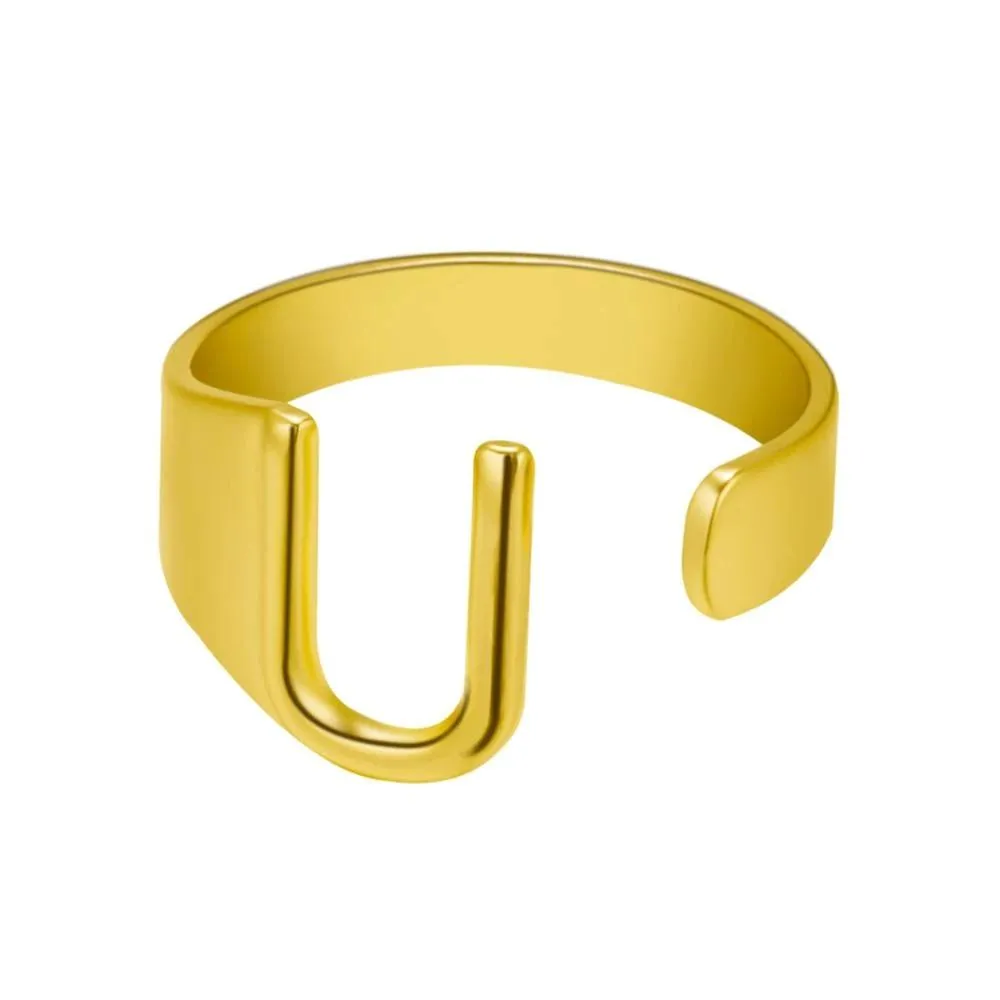 Adjustable Personalized A-Z Initial Letter Rings