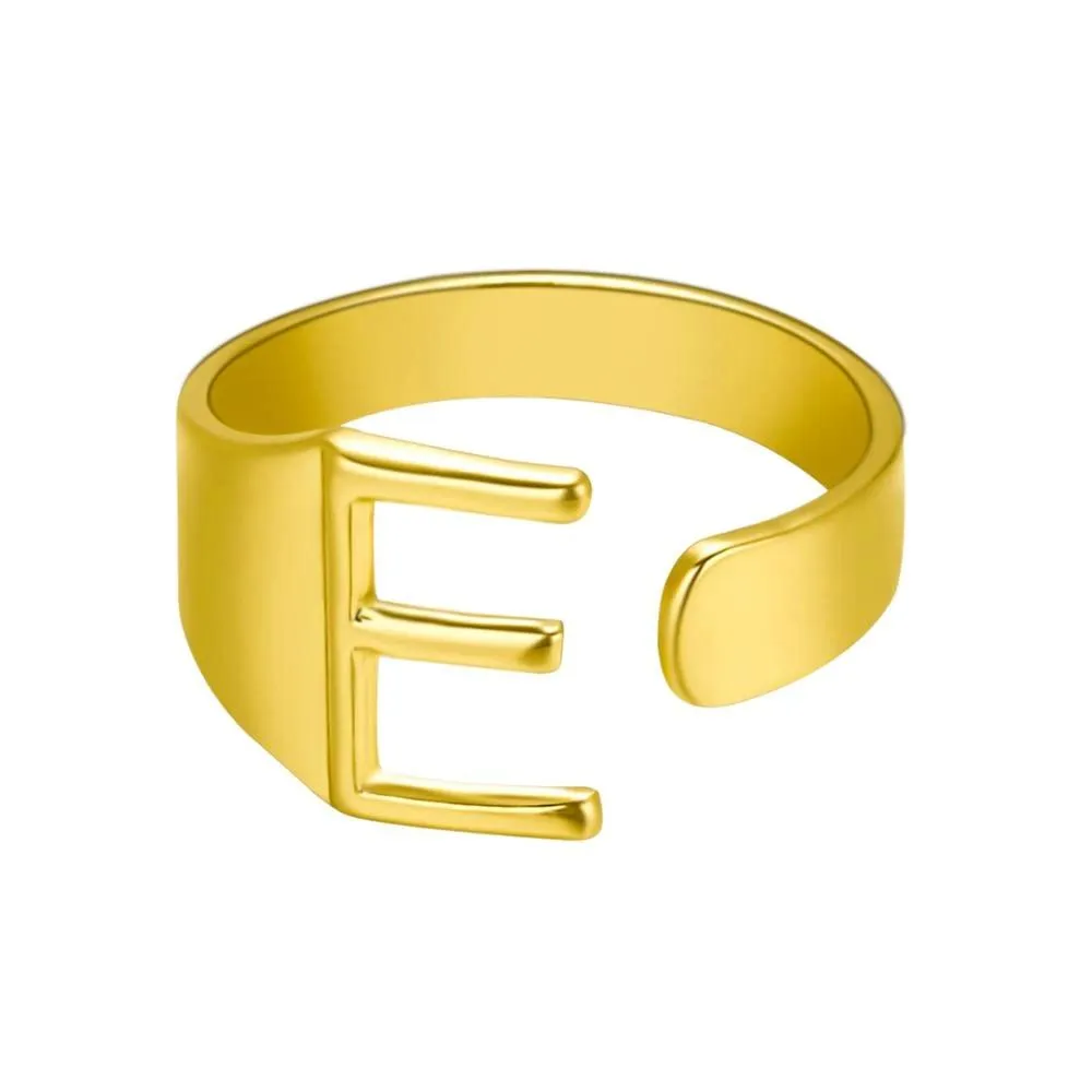 Adjustable Personalized A-Z Initial Letter Rings