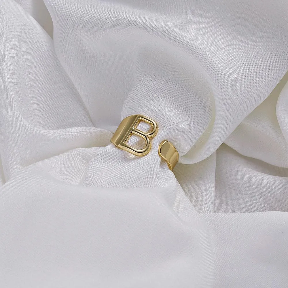 Adjustable Personalized A-Z Initial Letter Rings