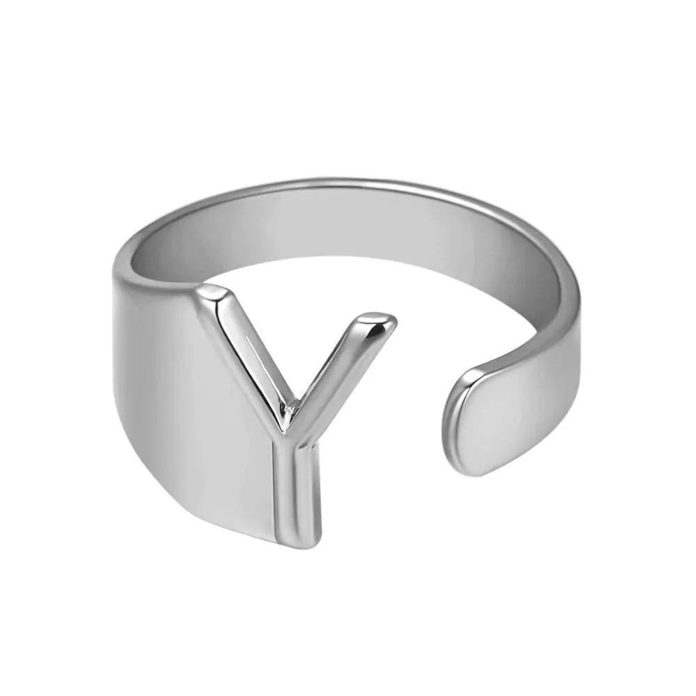 Adjustable Personalized A-Z Initial Letter Rings