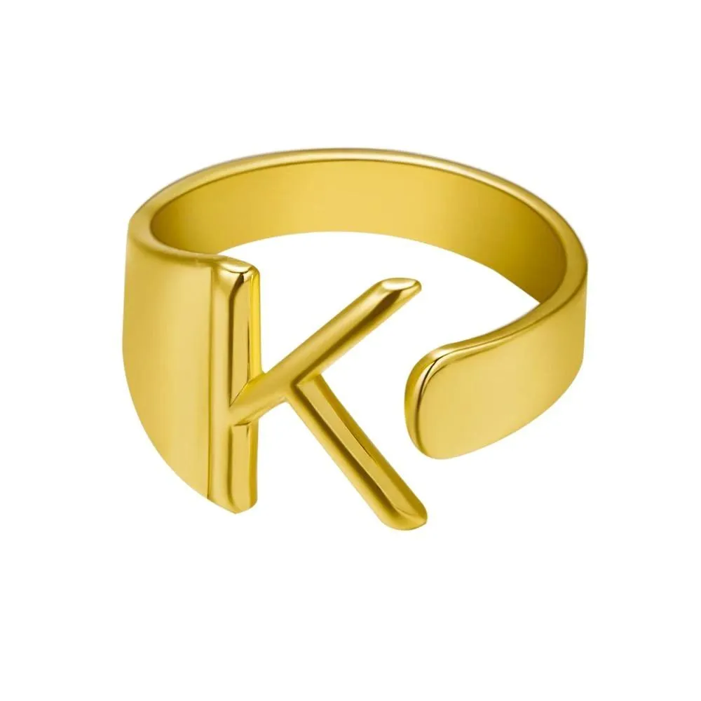 Adjustable Personalized A-Z Initial Letter Rings