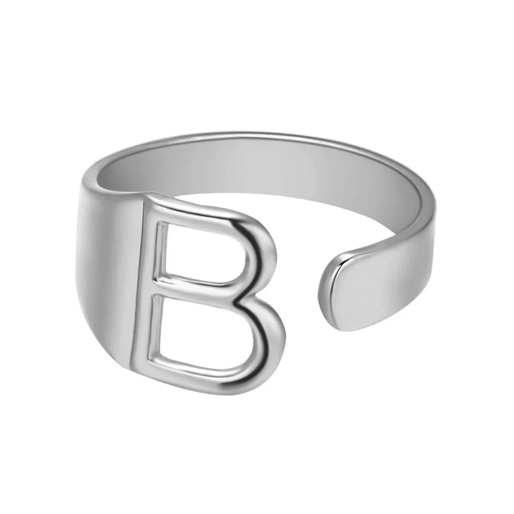 Adjustable Personalized A-Z Initial Letter Rings