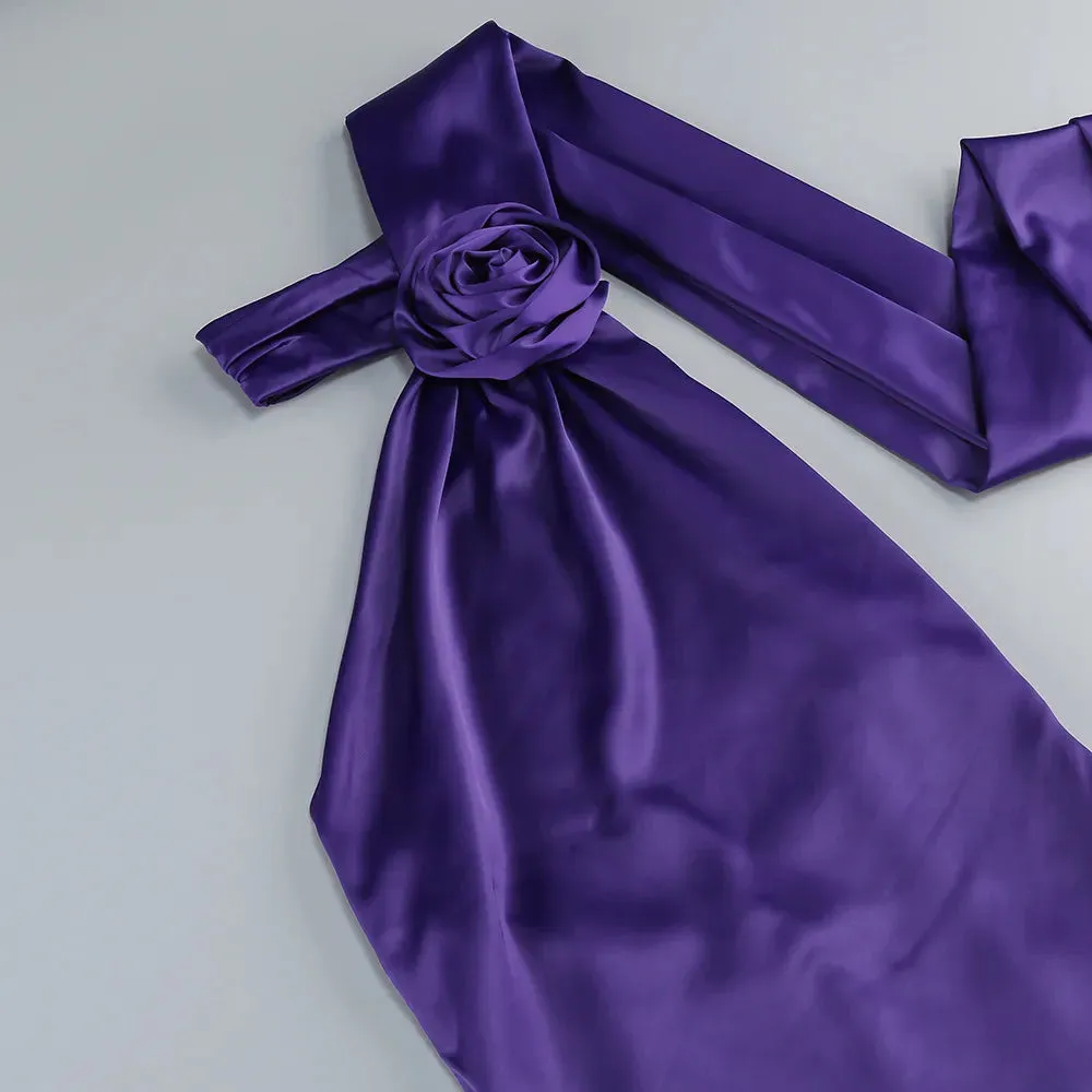 Amethyst Bloom Satin Gown