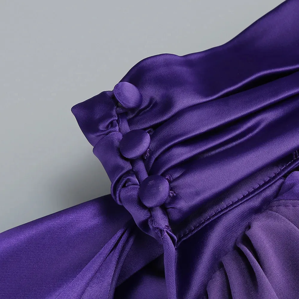 Amethyst Bloom Satin Gown