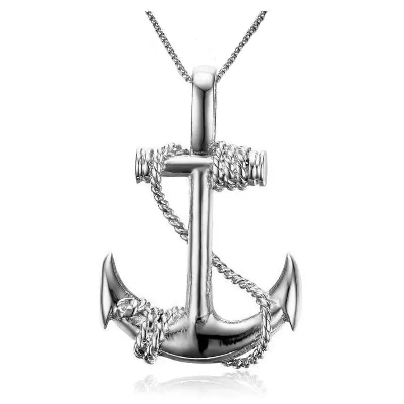 Anchor Necklace for Men - Silver