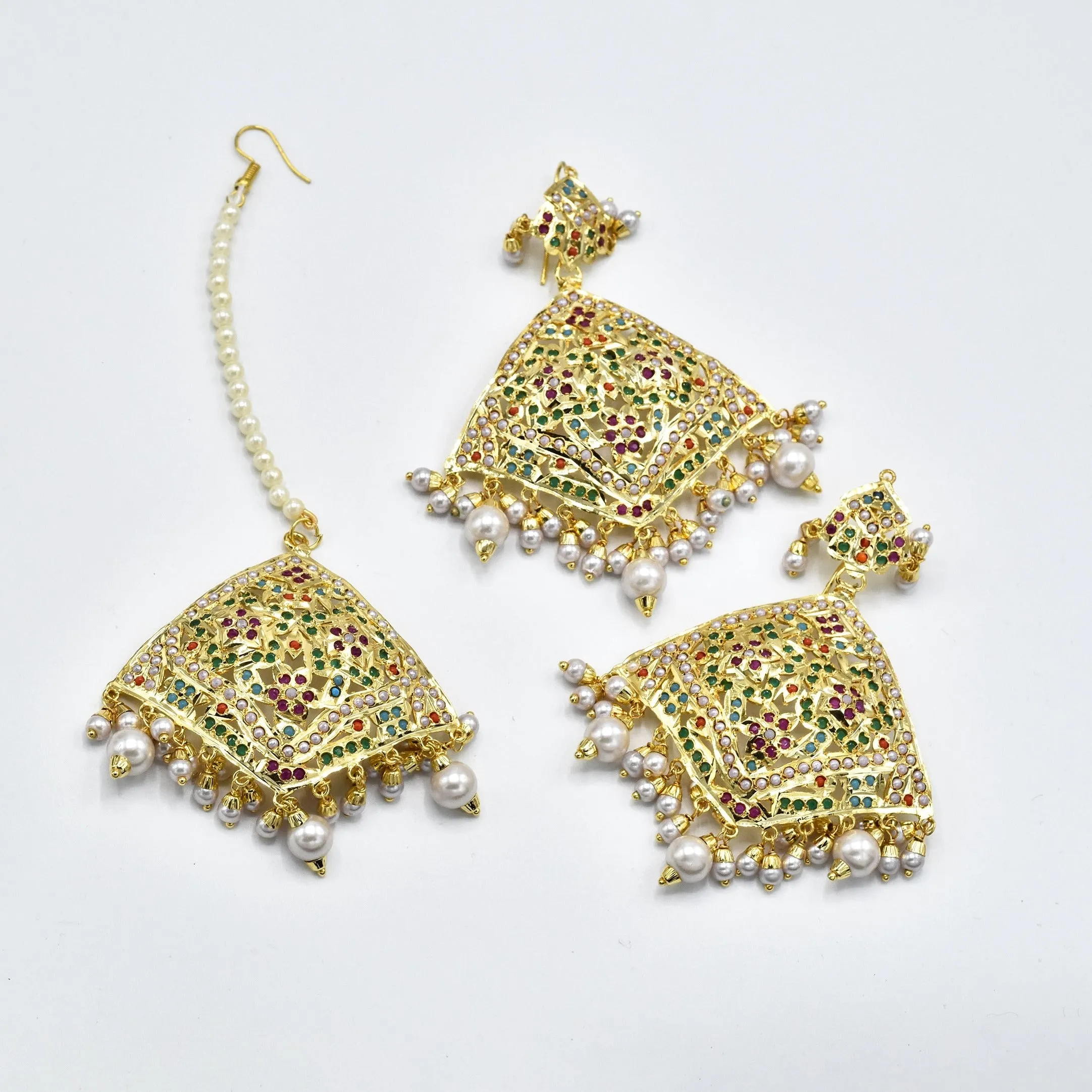 Anisah Jadau Earrings - Multicolor