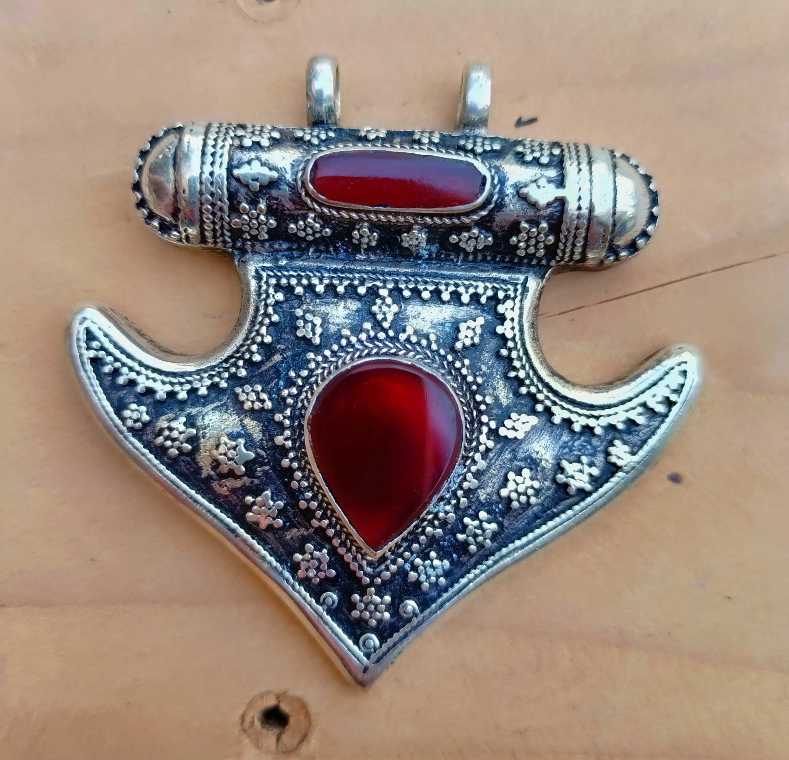 Aqeeq pendant - stone pendants- Statement jewelry- Afghan jewelry- Stone jewelry- Carnelian stone necklace- silver stone pendants