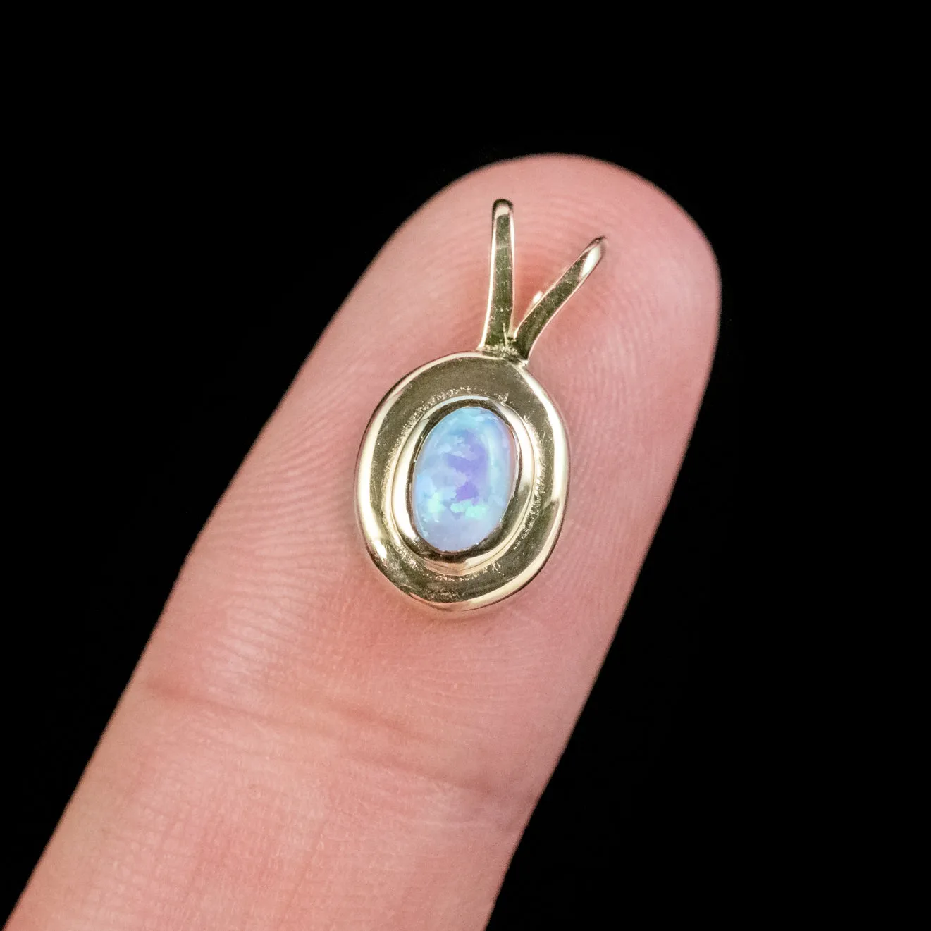 Art Deco Style Opal Pendant 9ct Gold