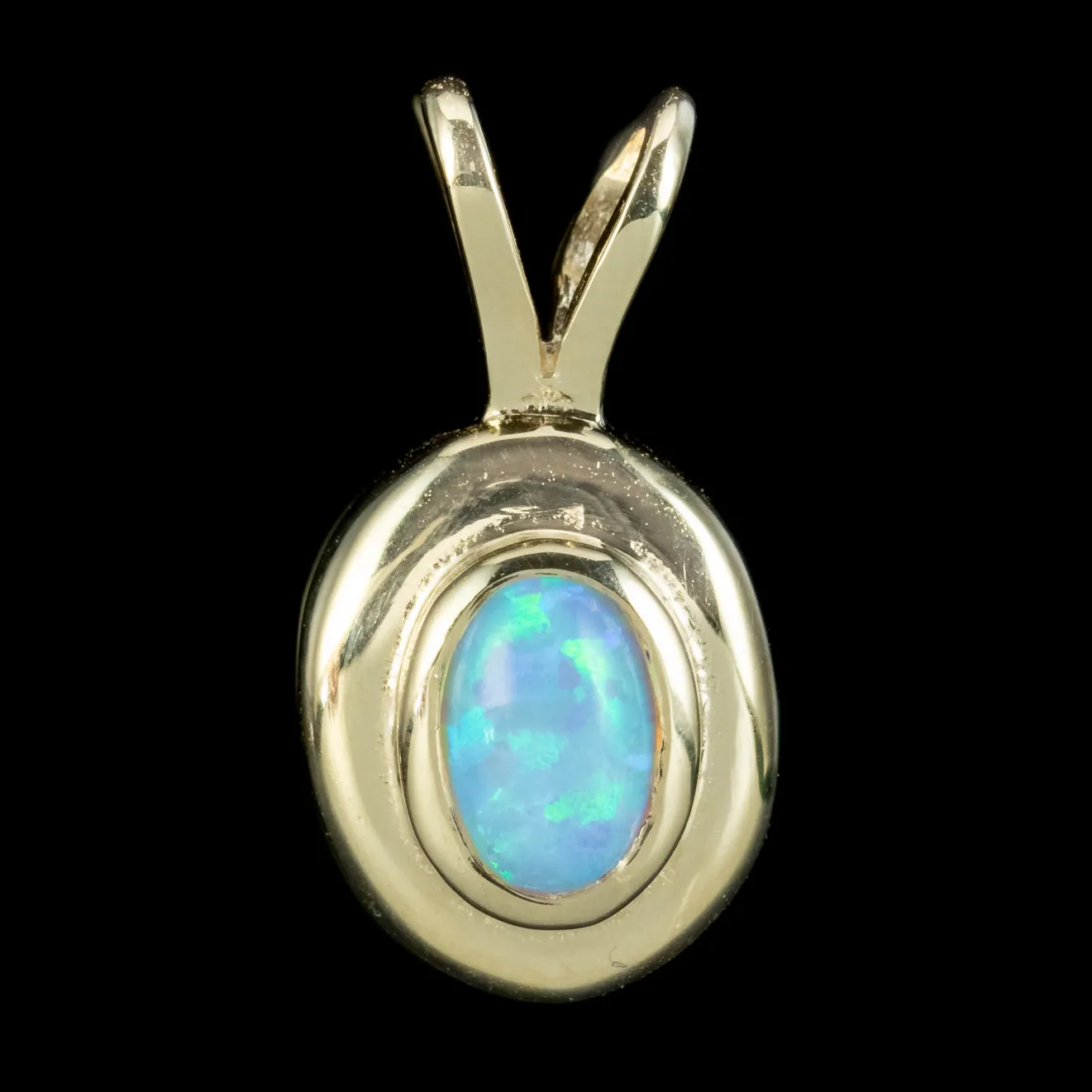 Art Deco Style Opal Pendant 9ct Gold