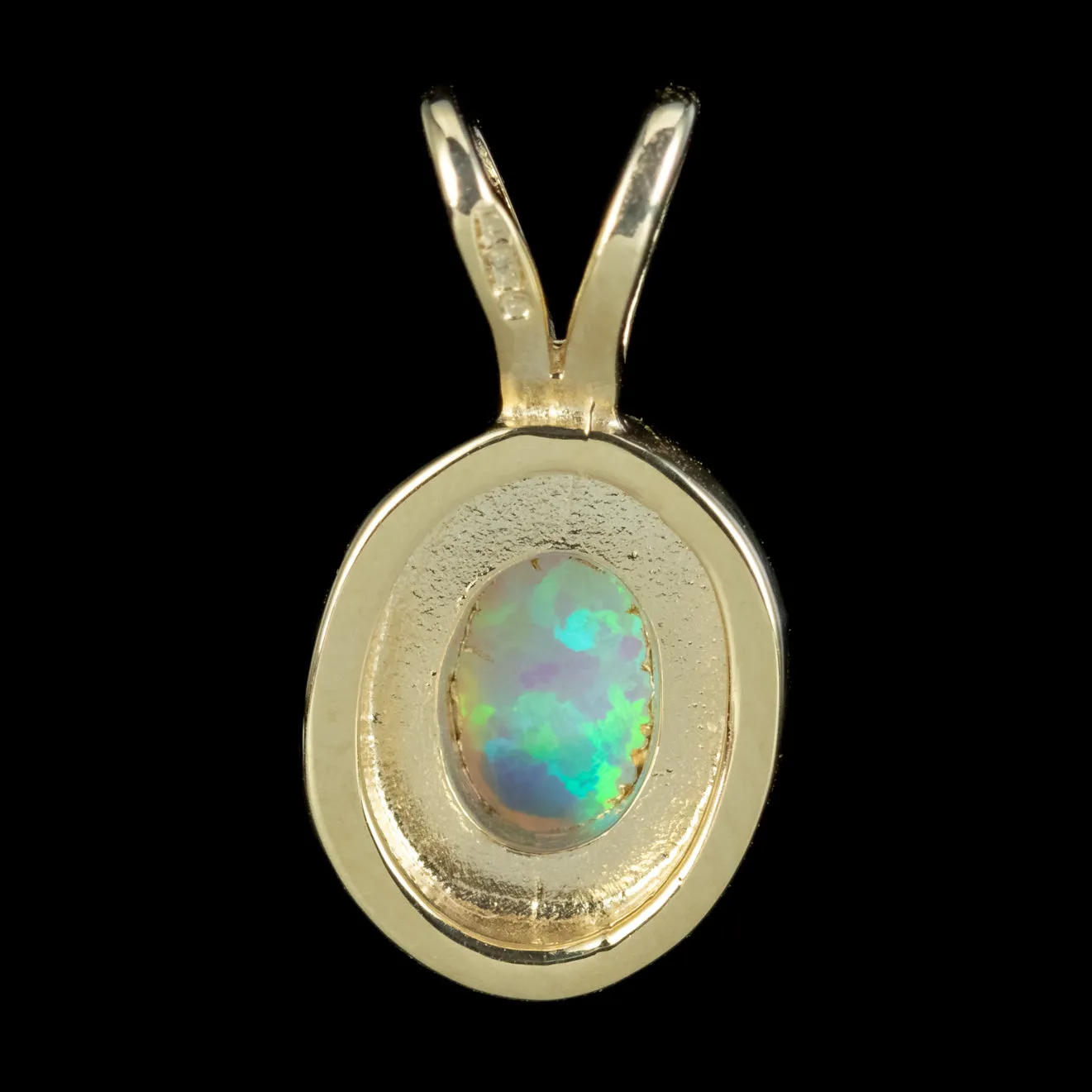 Art Deco Style Opal Pendant 9ct Gold
