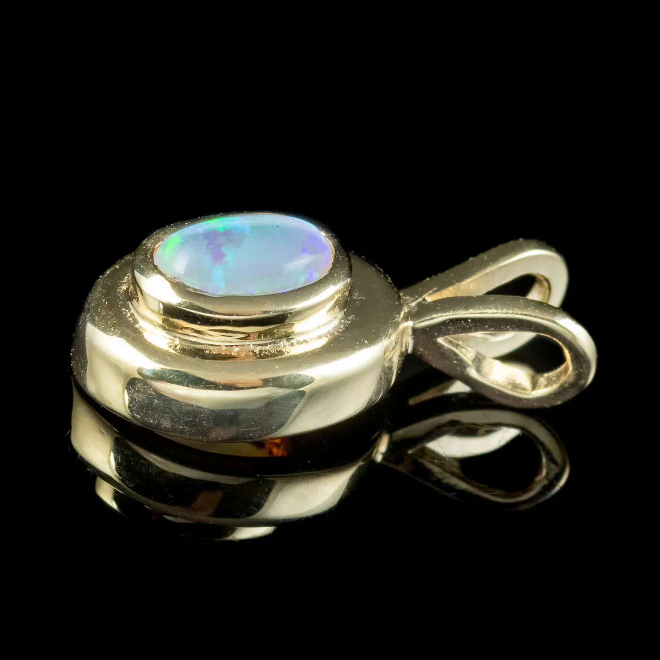 Art Deco Style Opal Pendant 9ct Gold