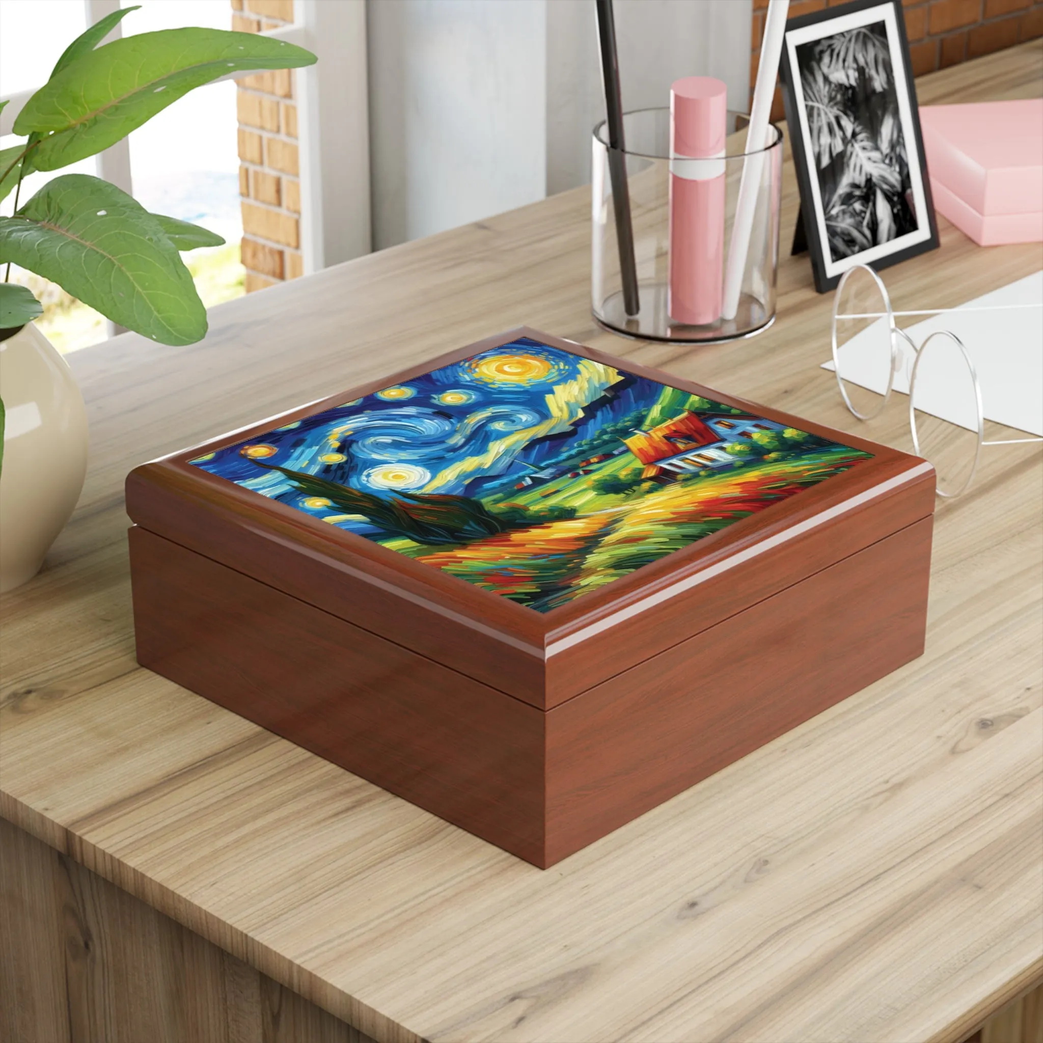 Artistic Jewelry Box - Starry Night and nature  Design